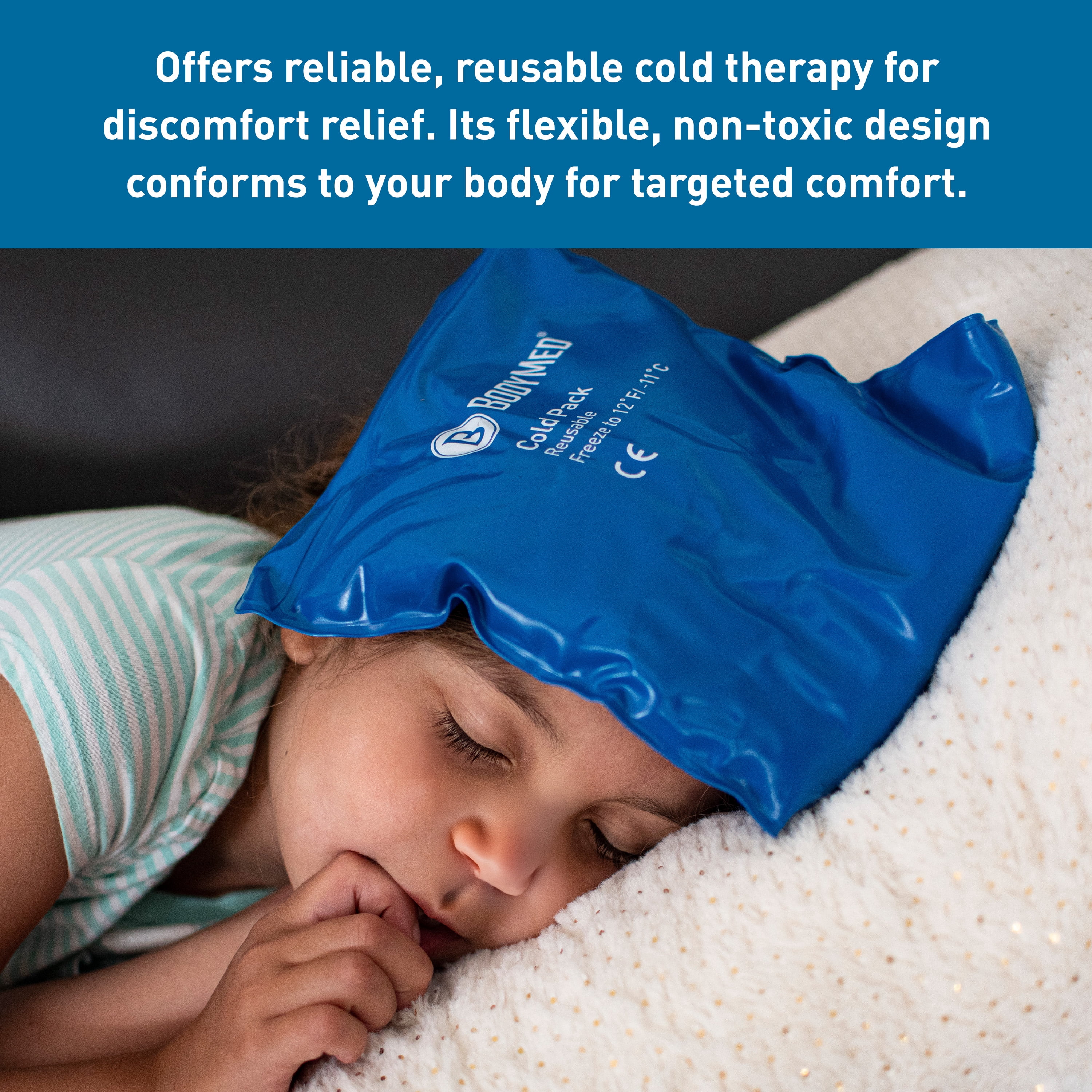 BodyMed Blue Vinyl Cold Packs - Reusable Flexible Ice Pack for Injuries – Neck and Shoulder Ice Pack Flexible – Neck Contour, 23-in. Long
