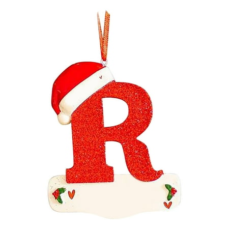 

Hanging Ornaments Christmas Little Red Hat Letter Pendant DIY Writable Name 26 Letter Pendant Christmas decorations