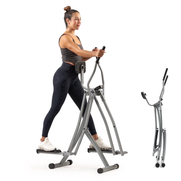 Sunny Health & Fitness Smart Air Walk Elliptical Trainer, Foldable Low-Impact Glider with SunnyFit App for Trainer-Led Workouts & Progress Tracking