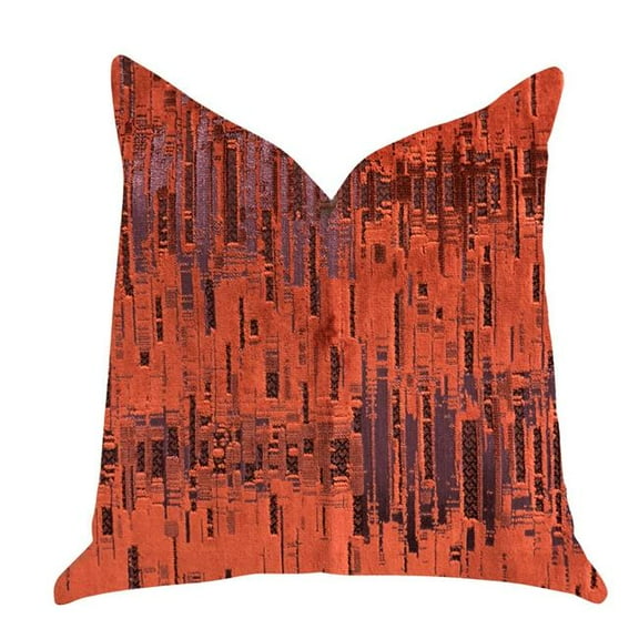 Luminous Skyscraper Luxury Throw Pillow in Orange Red Tones, 20 x 30 in. Queen