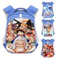 thumbnail image 2 of Mochila de una pieza, mochila escolar de Monkey D Luffy, mochila de libro de Anime, mochila a cuadros moderna para la universidad para mujer, bolsas para ordenador portátil, regalo hola suerte  unisex, 2 of 2