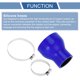 thumbnail image 4 of Ofertas Únicas 1 Juego Manguera de Silicona para Automóvil de 51-89mm 2.01"-3.5" ID 100mm 3.94" Longitud 0° Negra Azul con Abrazaderas Universal, 4 of 7