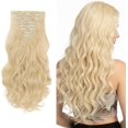 thumbnail image 1 of Yanonmyfd Clip In Hair Extensions 26 Inch Straight, 8 Pieces 18 Clips, Heat Resistant Synthetic Hair, 130g, Jet Black, 1 of 23