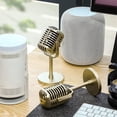 thumbnail image 3 of Microphone Vocal Dynamique Rétro Classique, Micro Vintage, Support Universel pour Performance en Direct, Karaoké, Enregistrement en Studio, Or, 3 of 5