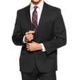 thumbnail image 2 of NEW Solid Black Mens Size 46 Two Button Wool Suit, 2 of 3