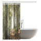 thumbnail image 2 of ABPHQTO Juego de cortinas de ducha con decoración de casa de campo Camino de bosque otoñal en las montañas con cortina de ducha de escena de desierto de niebla 150x180 cm, 2 of 3