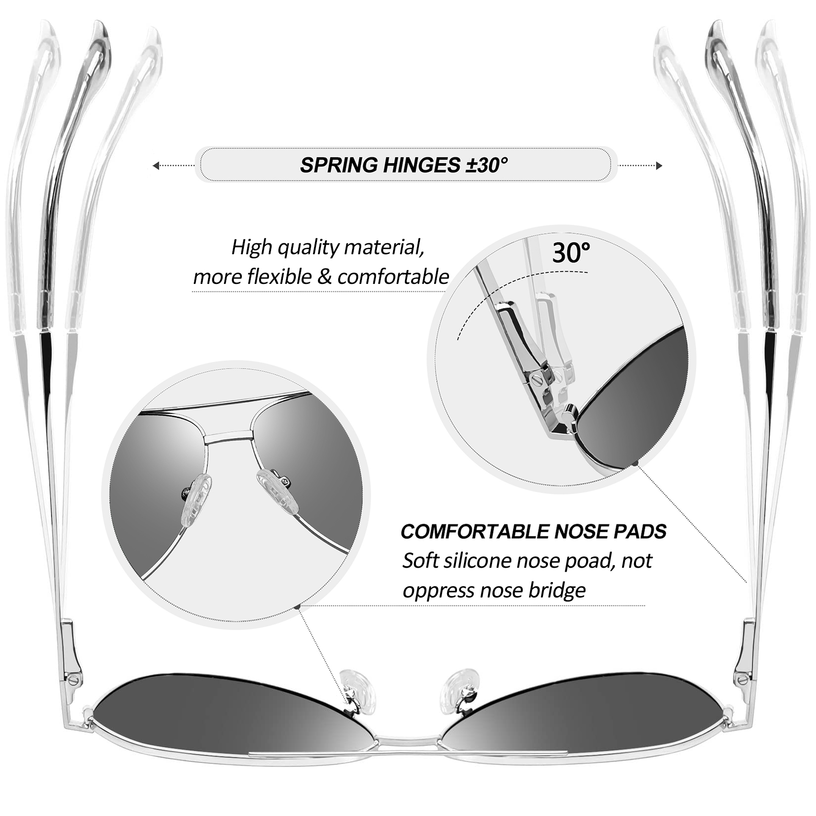 Kanastal Polarized Aviation Sunglasses, Unisex photo 4