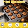 thumbnail image 3 of 12 Cups Nonstick Muffin Pan, Carbon Steel Mini Cupcake Baking Tray, Cupcake Pan for Mini Muffins, Cupcakes, Cookies, 3 of 5