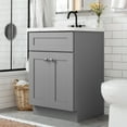 thumbnail image 3 of Design House Brookings 25" x 19" Assembled 2-Door Bath Vanity Base and Cultured Marble Top with Centerset Holes, Sherwin Williams® Gray/White, 3 of 6