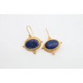 thumbnail image 3 of Natural Oval Shape Lapis Lazuli gemstone Earrings Woman Gift For Her, 3 of 4