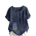 thumbnail image 1 of Túnica de Manga Corta Tops para las Mujeres Océano Pescado Impreso Blusa, Ropa Casual Ver Botón Arriba Camiseta, 1 of 4