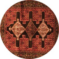 Ahgly Company Indoor Round Persian Orange Traditional Area Rugs, 4' Round