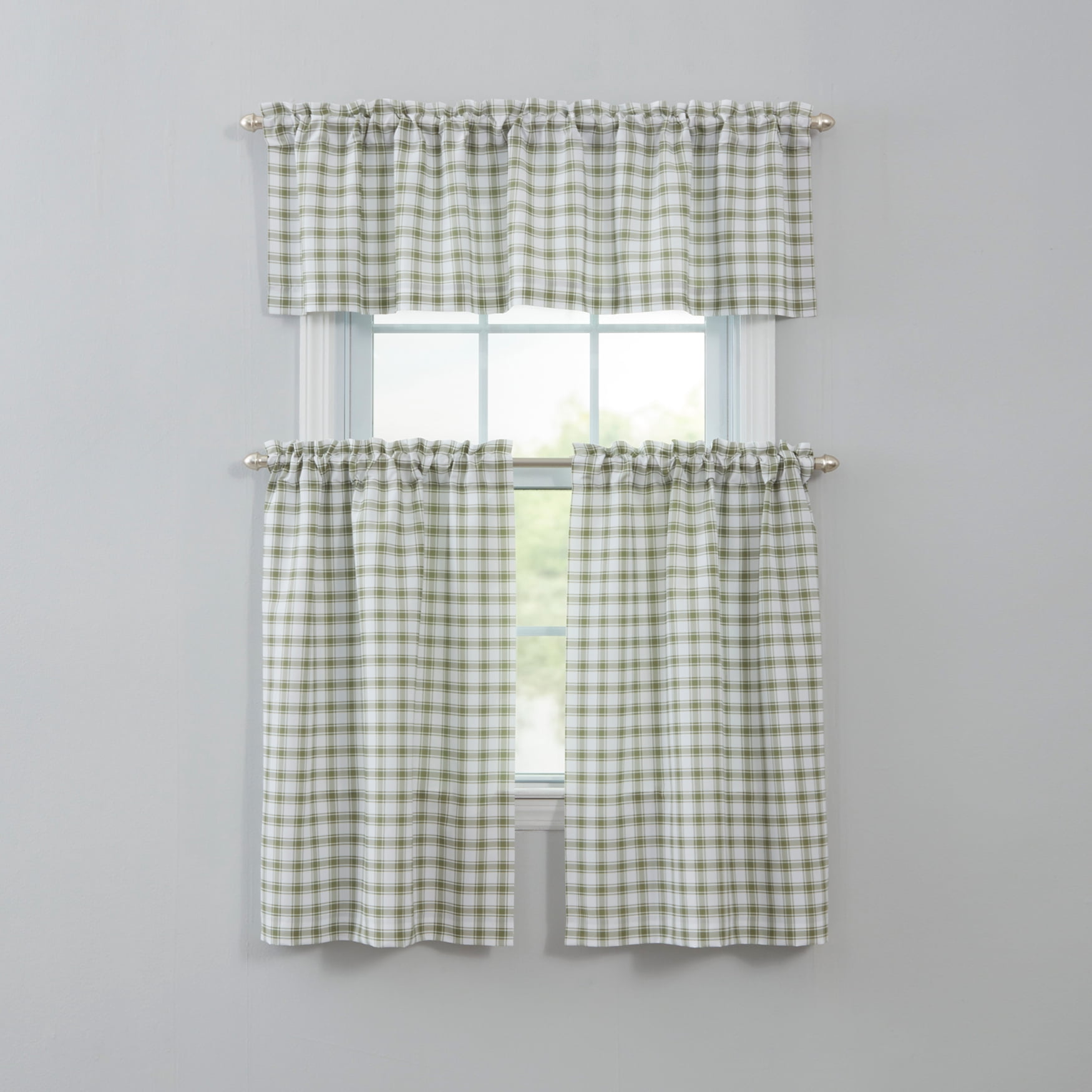 Nice fiestaware kitchen curtains Brylanehome Country Check Tier Kitchen Window Curtains Walmart Com