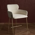 thumbnail image 2 of SAFAVIEH Couture Charlize Classic Velvet Solid Dining Armchair, Ivory/Gold, 2 of 8