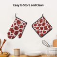 thumbnail image 6 of Kitchen Oven Mitts And Pot Holders Set 2pcs Waterproof Heat Resistant Glove Pot Holder Baking Grilling Microwave Ladybug Leaves, 6 of 9