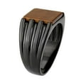 thumbnail image 4 of Anillo Color Negro Para Hombres de Acero Inoxidable en Topaz Cafe Arena, 4 of 5