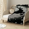 thumbnail image 2 of nygtbtfer Winter Decorative Throw Blanket: Soft Comfy Fleece Navy Blue Velvet Plush with Gold Woodland Deer and Trees, Accent for Sofa Couch Bed Chair Dorm, 2 of 6