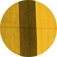 thumbnail image 1 of Ahgly Company Indoor Round Abstract Yellow Contemporary Area Rugs, 4' Round, 1 of 4