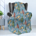thumbnail image 4 of Space Soft Flannel Fleece Blanket, Hand Drawn Astronauts with Rockets and Moon People in the Space Doodle Sketch Style, Cozy Plush for Indoor and Outdoor Use, 60" x 80", Multicolor, by Ambesonne, 4 of 5