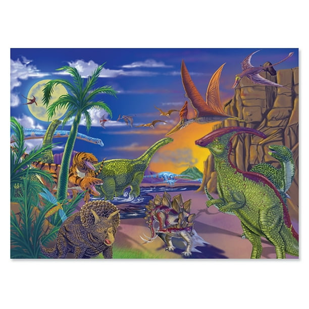 Melissa & Doug Land of Dinosaurs Jigsaw Puzzle (WipeClean Surface, 60