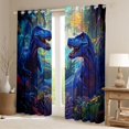 thumbnail image 2 of Erosebridal Wild T-Rex Curtains Pack of 2 (42x84 Each) for Kids Boys, Dinosaur Theme Curtains Blackout, 2 of 6