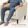 thumbnail image 6 of Modern Wingback Living Room Chair, Upholstered Fabric Accent Armchair, Single Sofa Chair with Lounge Seat and Wood Legs for Office/Bedroom/Reading Spaces, Beige, 6 of 7