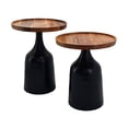 thumbnail image 4 of CC Home Furnishings Trumpet Side Tables with Round Top - 19.5" - Black and Brown - Set of 2, 4 of 8