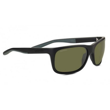 Serengeti Classic Sunglasses - Serengeti Eyewear Sunglasses Ettore Sanded Black/Grey Polarized 555NM Green Lens
