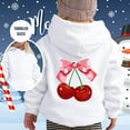 thumbnail image 2 of JAJAHO Girls Hoodies Cherry Printed Hooded Sweatshirts Long Sleeve Fall Pullover Tops With Pocket Size 1-13T, 2 of 5