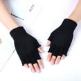 TELOLY 2026 New Winter Warm Knitted Fingerless Half Finger Gloves