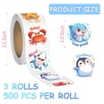 thumbnail image 3 of Stickers de animales JIXZEN, 1500 piezas, 24 diseños, 1" para niños, 3 of 6