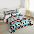 thumbnail image 3 of jejeloiu Retro Bull Skull Bedding Comforter Set,Boho Exotic Style Twin Comforter Sets,Rustic Aztec Triangle Bedding Set For Adults,Super Cozy Room Decor Reversible,2 Pieces, 3 of 8