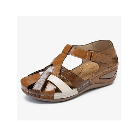 

Fangasis Women Soft Platform Wedge Sandals Comfy Closed Toe Mules Summer Slippers Flat Anti-Slip Shoes