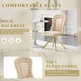 thumbnail image 4 of TesNus Set of 2 Beige Velvet Bubble Tufted Swivel Dining Chairs with Gold Metal Legs for Dining Room, 4 of 9