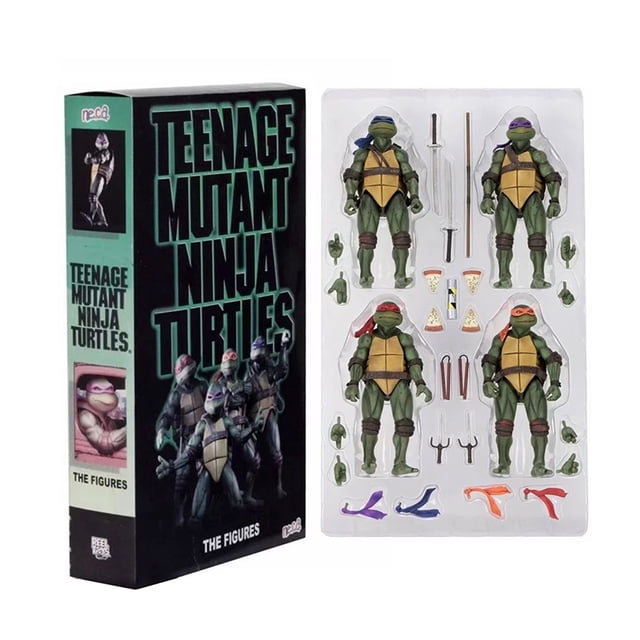 2025 Figuras de acción de Tortugas Ninja, figuras de Raph, Leonardo, Leonardo Donatello, NECA TMNT de PVC, modelo de juguete móvil