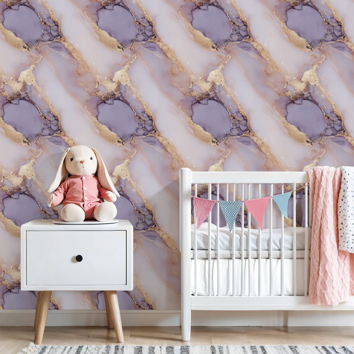 Peel and Stick Wallpaper Abstract Purple Gold Marble Fluid Swirls Wall Mural 23.6in x 9.8ft Self Adhesive Removable Wall Paper Renter Friendly Wallpaper for Nursery Bedroom Cabinets