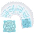 thumbnail image 1 of CHAO 60 pegatinas desechables por paquete (azul - 15 cm) para desagües de suelo de ducha, filtros de pelo fáciles de instalar, adecuados para baño, cocina, pelo de perro, 1 of 5