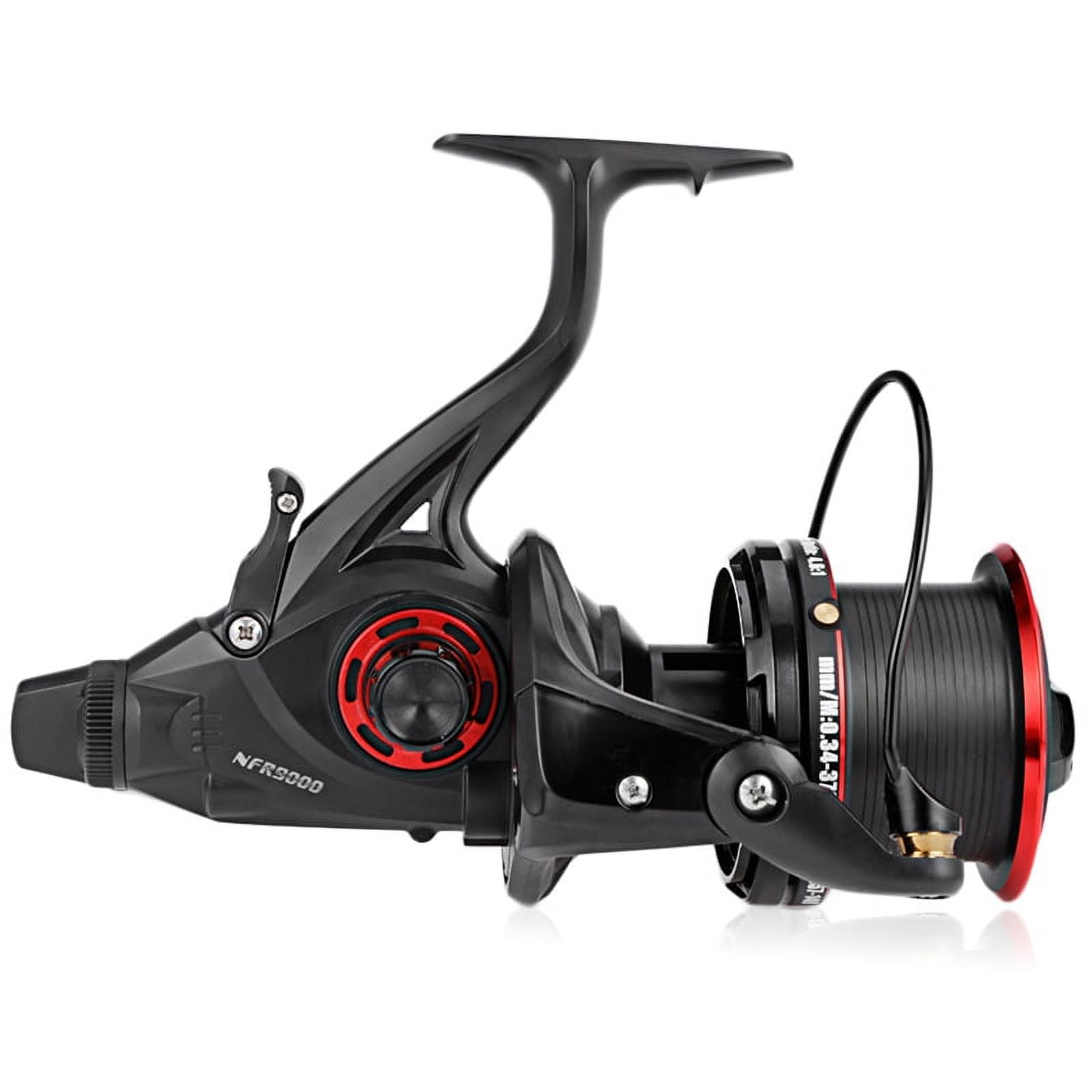 Coonor 4X Nfr9000+8000 Double Spool Fishing Reel 12+1 4.6:1 Fishing Reel Folding Left/Right Handle Fishing Reel,4 x Reel 4 spools,black &red