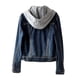 thumbnail image 2 of Women's Casual Detachable Hooded Denim Jacket, 2 of 5
