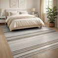 thumbnail image 3 of ODIKA 8'x10' Washable Area Rug Non-Shedding, Easy Care, Striped Casual Border Design With Banded Stripes And Boho Accents for King Size Bedroom Under Bed, Master Suite, 3 of 7