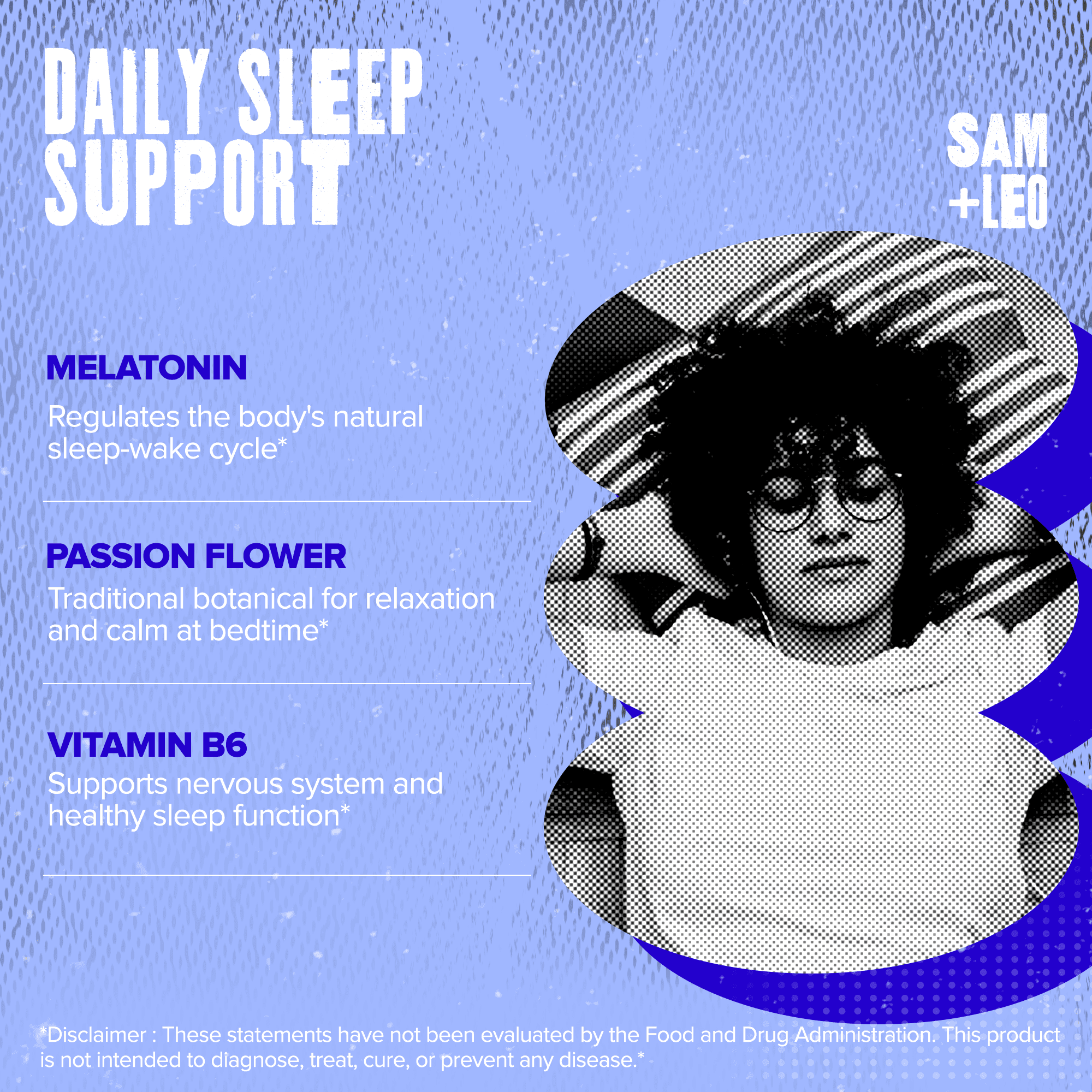 SAM+LEO Sleep Gummies for Kids & Teens with Melatonin, Passion Flower & Vitamin B6 - Gentle Sleep Aid Gummies for Restful Sleep