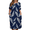 Blue, variant on Women's Dresses Summer Short Sleeve Round Neck Pocketed Loose Leaf Print Casual Gown 1X-4X