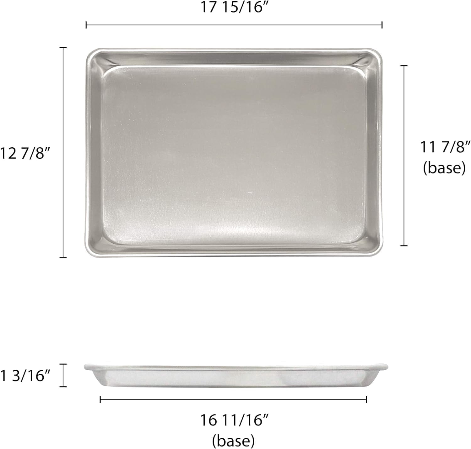 TrueCraftware- Set of 2 Aluminum Half Size Sheet Pan 18" x 13" Baking Sheets -Oven Safe Baking Pan Baking Tray Cookie Sheet Baking Sheet Perfect for Baking Roasting