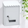thumbnail image 5 of Metal Rust- Mailbox 8x6x12'' Post Mail Lockable Mail Box Decorive Drop Box Case White, 5 of 8