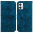 thumbnail image 2 of Compatible with Motorola Moto G73 5G Embossed Lily Wallet Case with Card Holder PU Leather Flip Cover, 2 of 5