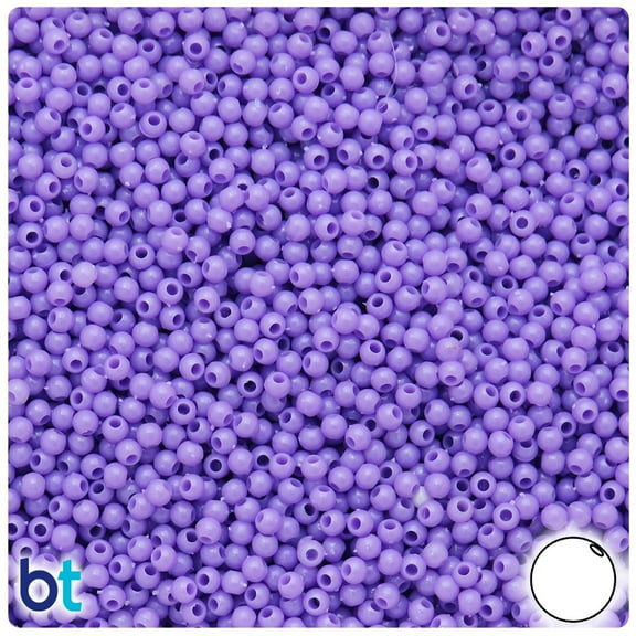 BeadTin Lilac Opaque 3mm Round Plastic Beads (2500pcs)