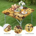 thumbnail image 4 of Yellow Sunflower Art Pattern Square Fitted Tablecloth with Elastic Edge,Square Table Cover,Washable Elastic Table Cover for Home Kitchen Party Decor 36"x36", 4 of 6