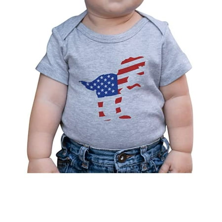 

7 ate 9 Apparel Kids 4th of July Dinosaur Flag Dino Patriotic Grey Onepiece