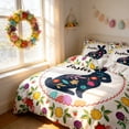 thumbnail image 4 of Tauxra Easter Duvet Cover Set 3 Piece Cartoon Rabbit Egg Pattern Microfiber Bedding for Queen Bed Soft Breathable Machine Washable, 4 of 6