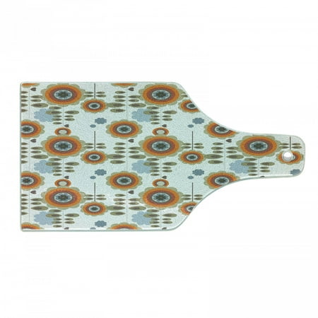 

Flower Cutting Board Retro Style Floral Background with Abstract Colorful Blossoms Garden Plants Print Tempered Glass Cutting and Serving Board Wine Bottle Shape Multicolor by Ambesonne